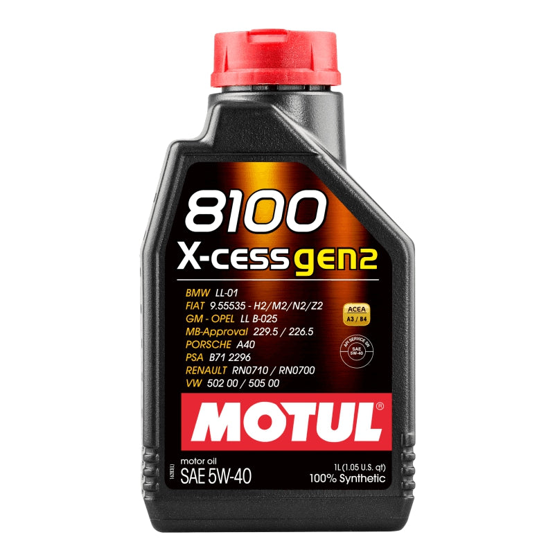 Aceite sintético Marca MOTUL 8100 X-cessgen2 SAE 5W40. 1 L