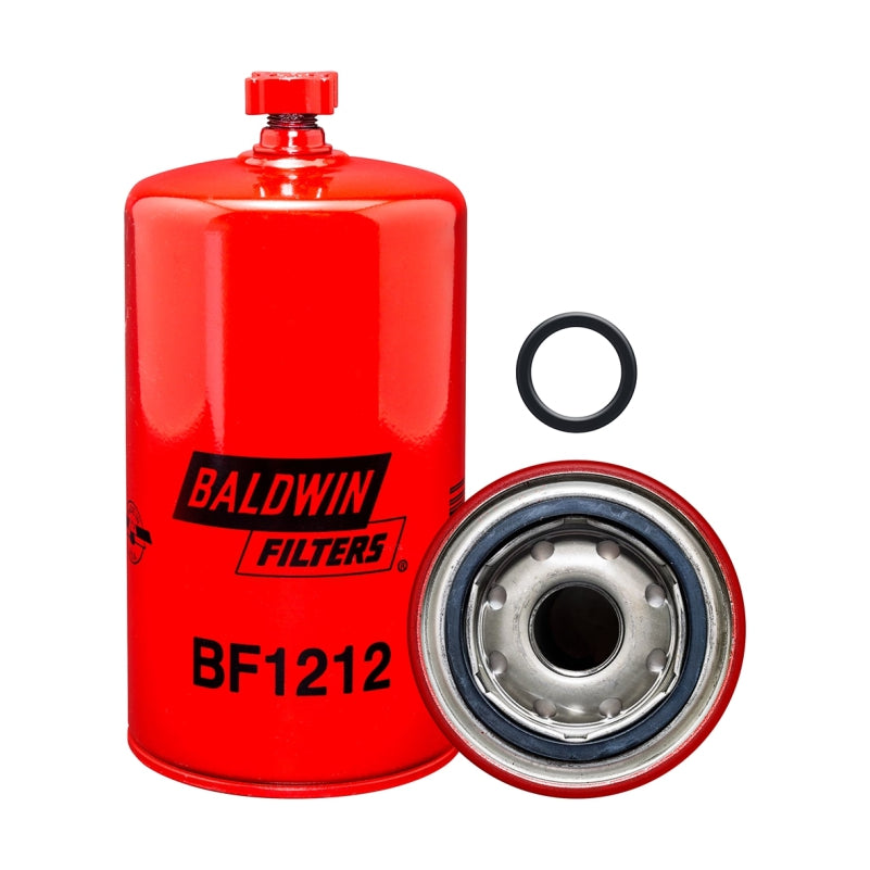 Filtro combustible sellado industrial BF1212 con purga, marca BALDWIN para CUMMINS. Equivalencias: 33405 - FS1212 - P558000