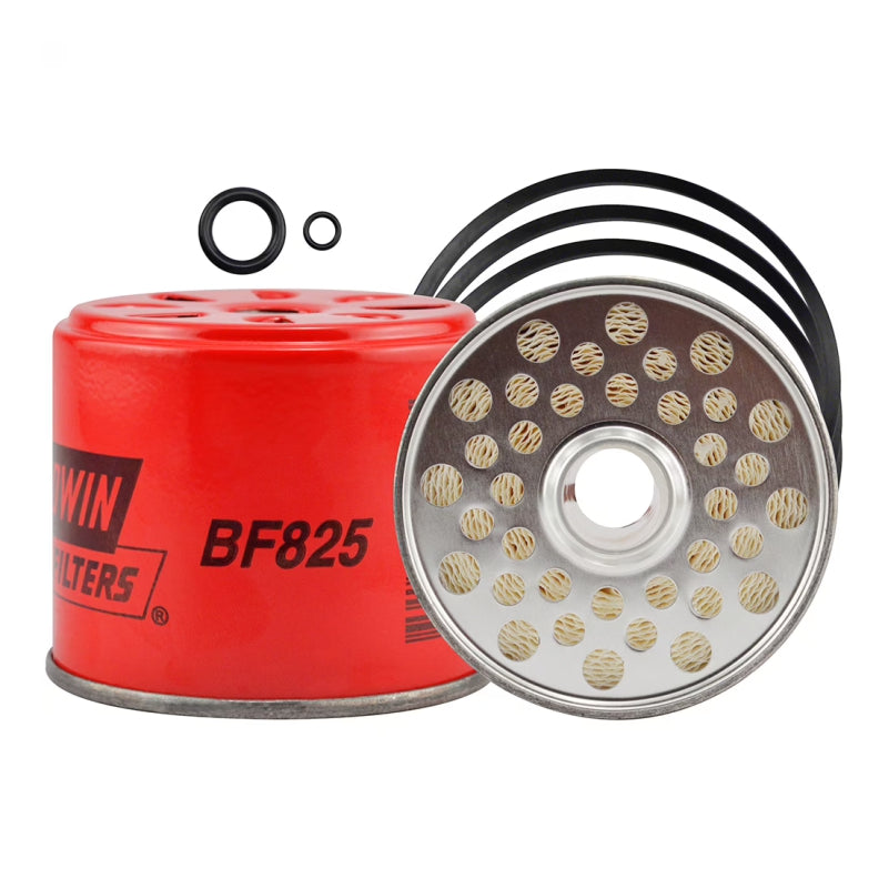 Filtro combustible elemento industrial BF825, bomba de inyección marca BALDWIN. Equivalencias: 33166 - FF167 - P556245