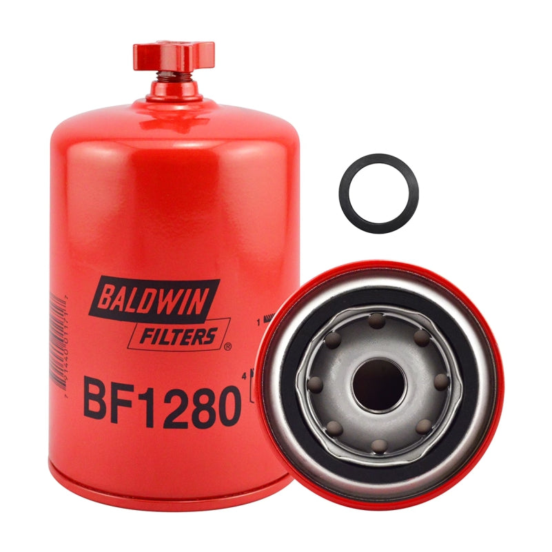 Filtro combustible sellado industrial BF1280 con purgador marca BALDWIN. Equivalencia: 33357 - P551329 - FS1280