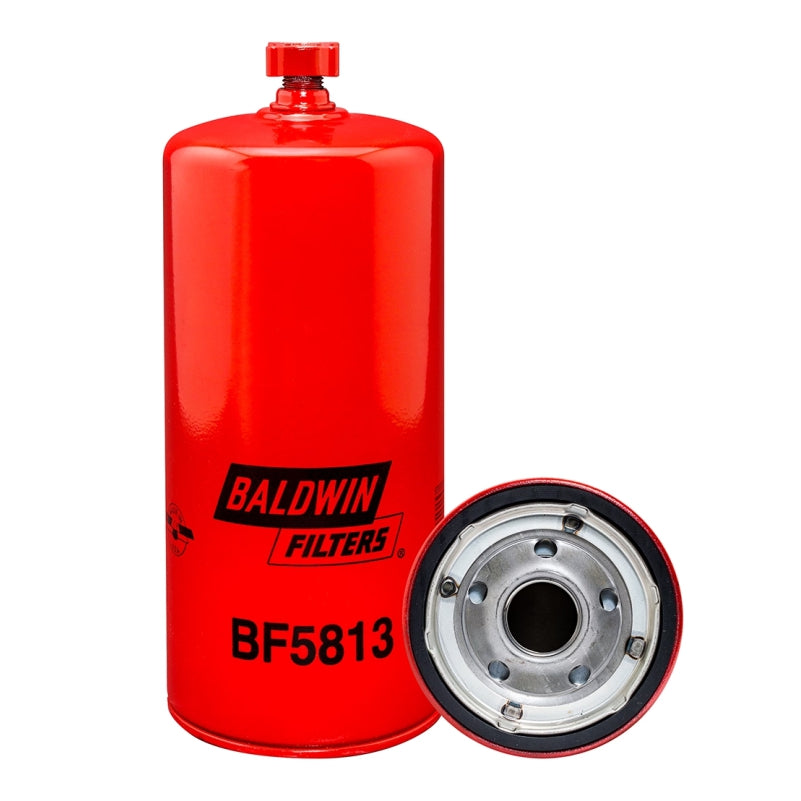 Filtro combustible sellado industrial BF5813 separador de agua con purga marca BALDWIN. Equivalencias: 33418 - P558010 - FS19513