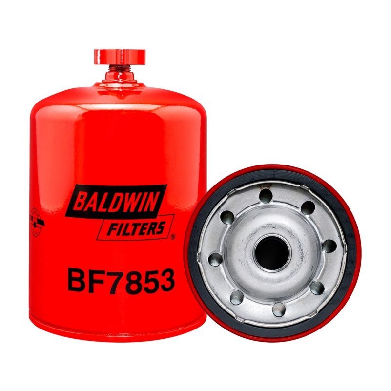 Filtro combustible sellado industrial BF7853 con drenaje marca BALDWIN, para JOHN DEERE. Equivalencias: RE522688 - 33753 - FS19700