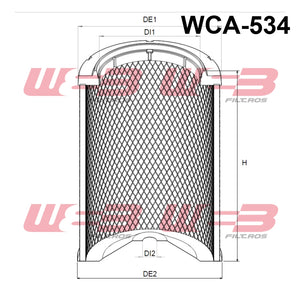 Filtro Aire Convencional Industrial WCA-534 Marca WEB, Para CATERPILLAR/JOHN DEERE. Equivalencias: 42917 - 4N326X - 4N0326