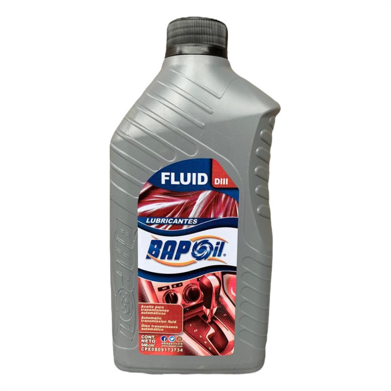 Aceite para transmisiones automáticas Marca BAPOIL Fluid ATF DIII, 946 Cm3.